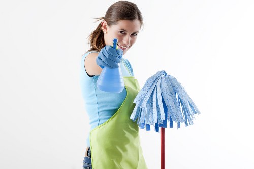 Steam carpet cleaning equipment being used in a Roehampton home lounge