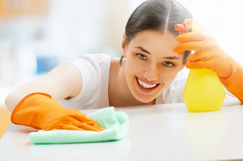 Roehampton cleaners working in a family home living room