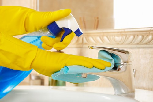 Cleaning newly refurbished rooms after building work in Roehampton